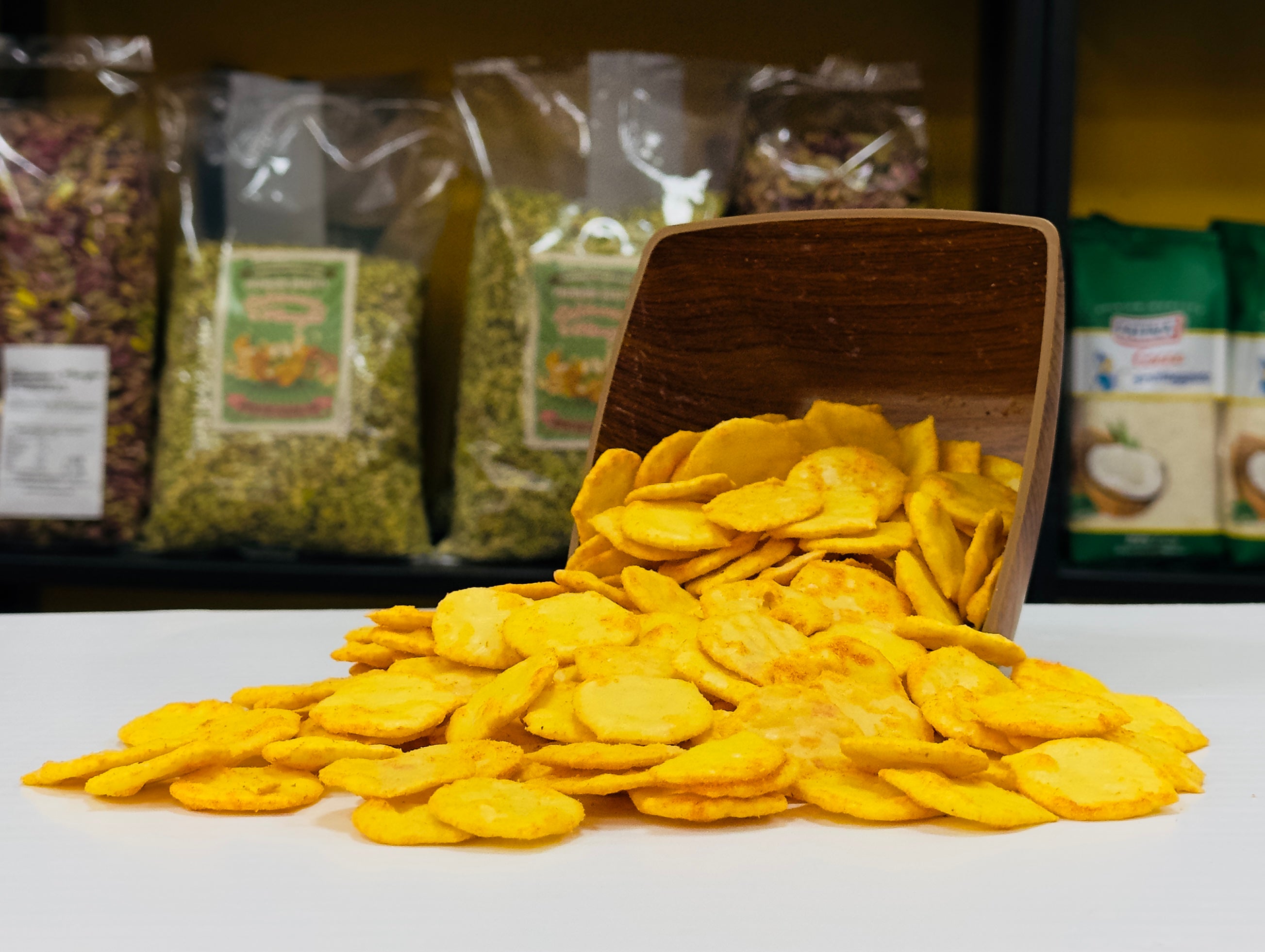 Dischetti di Mais alla Paprika 5Kg - Frutta Secca - Schiaccia & Mangia  - fruttasana.com